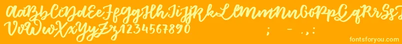 FloretSample Font – Yellow Fonts on Orange Background