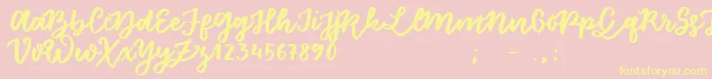 FloretSample Font – Yellow Fonts on Pink Background