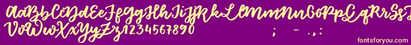 FloretSample Font – Yellow Fonts on Purple Background