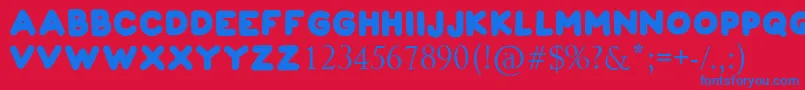 FLORIAN Font – Blue Fonts on Red Background