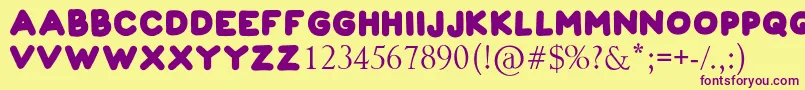 FLORIAN Font – Purple Fonts on Yellow Background