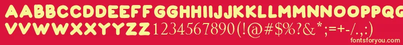 FLORIAN Font – Yellow Fonts on Red Background