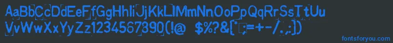 KingthingsPrintingkit Font – Blue Fonts on Black Background