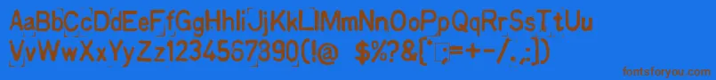 KingthingsPrintingkit Font – Brown Fonts on Blue Background