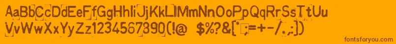 KingthingsPrintingkit Font – Brown Fonts on Orange Background