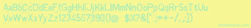 KingthingsPrintingkit Font – Green Fonts on Yellow Background