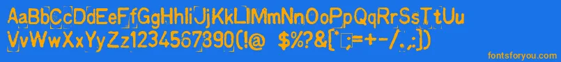 KingthingsPrintingkit Font – Orange Fonts on Blue Background