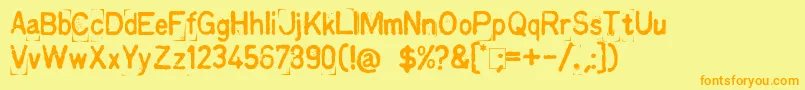 KingthingsPrintingkit Font – Orange Fonts on Yellow Background