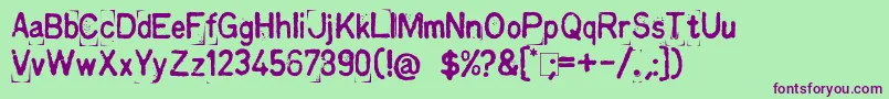 KingthingsPrintingkit Font – Purple Fonts on Green Background