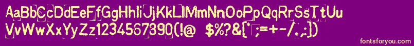 KingthingsPrintingkit Font – Yellow Fonts on Purple Background