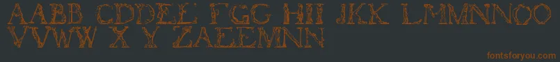 Flotner-fontti – ruskeat fontit mustalla taustalla