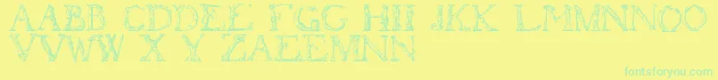 Flotner Font – Green Fonts on Yellow Background