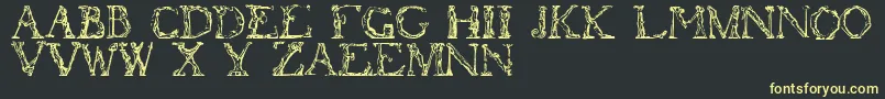 Flotner-Schriftart – Gelbe Schriften auf schwarzem Hintergrund