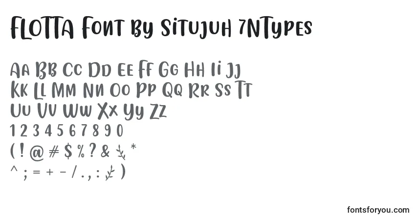 A fonte FLOTTA Font by Situjuh 7NTypes – alfabeto, números, caracteres especiais