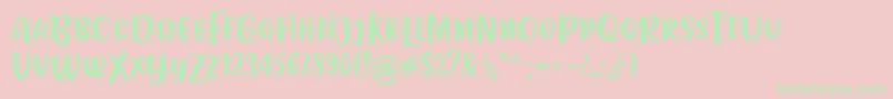 FLOTTA Font by Situjuh 7NTypes-Schriftart – Grüne Schriften auf rosa Hintergrund