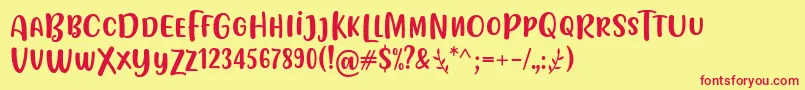Czcionka FLOTTA Font by Situjuh 7NTypes – czerwone czcionki na żółtym tle