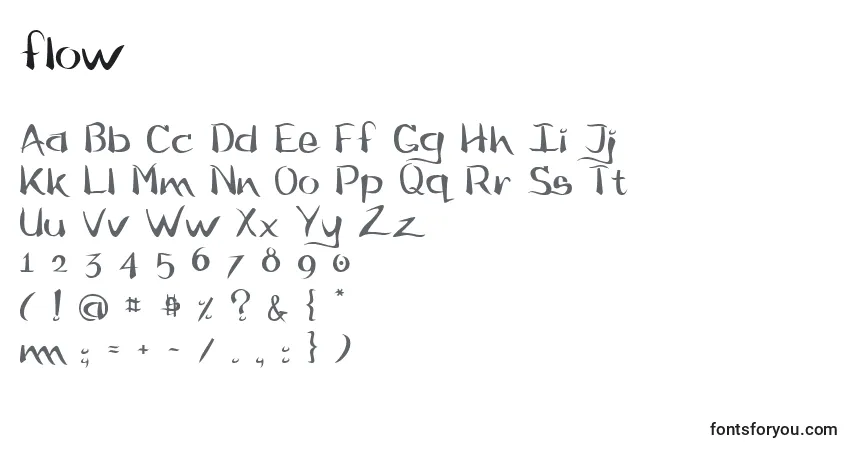 Czcionka Flow     (126883) – alfabet, cyfry, specjalne znaki