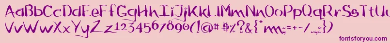 flow     Font – Purple Fonts on Pink Background