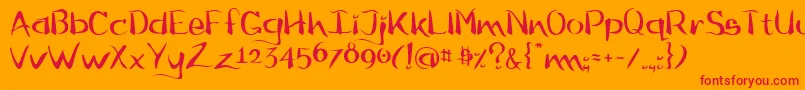 flow     Font – Red Fonts on Orange Background