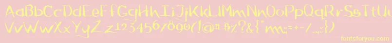 flow     Font – Yellow Fonts on Pink Background