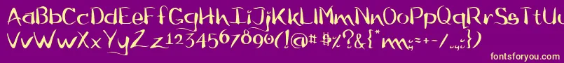 flow     Font – Yellow Fonts on Purple Background