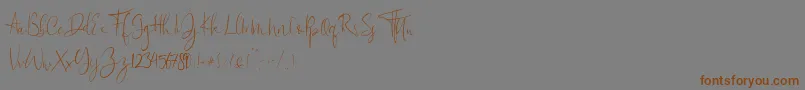 Weitere Informationen zur Flowatt-Schriftart Flowatt-Schriftart – Braune Schriften auf grauem Hintergrund