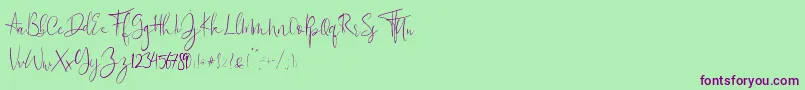 Flowatt Font – Purple Fonts on Green Background
