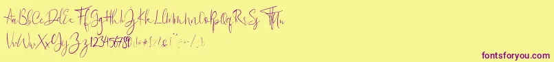 Flowatt Font – Purple Fonts on Yellow Background