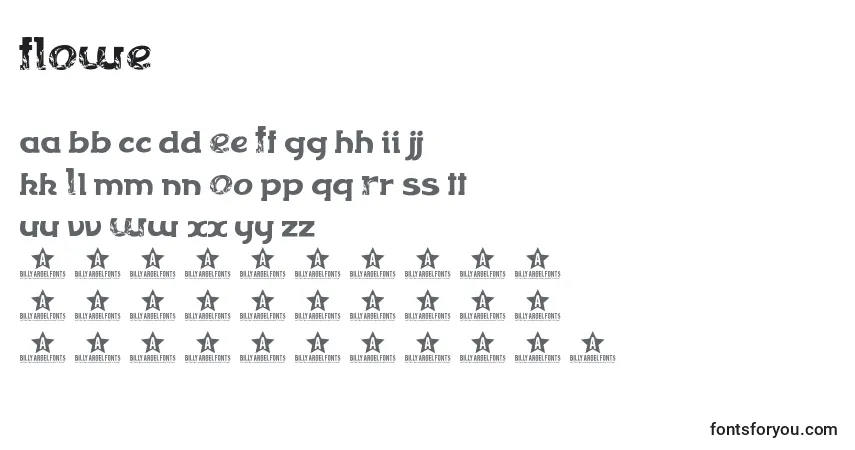 Fuente FLOWE    (126886) - alfabeto, números, caracteres especiales