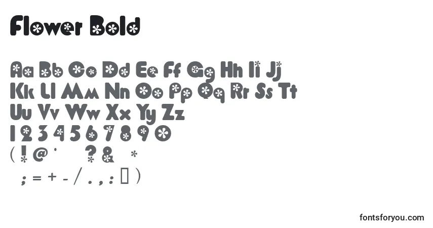 Fuente Flower Bold - alfabeto, números, caracteres especiales