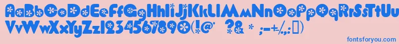 Czcionka Flower Bold – niebieskie czcionki na różowym tle