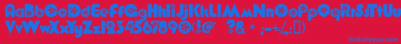 Flower Bold Font – Blue Fonts on Red Background