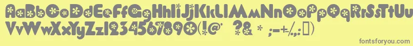 Flower Bold Font – Gray Fonts on Yellow Background