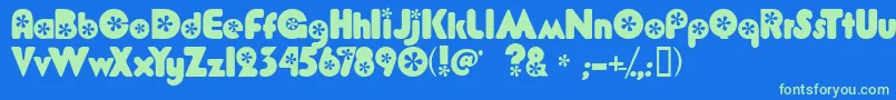 Flower Bold Font – Green Fonts on Blue Background