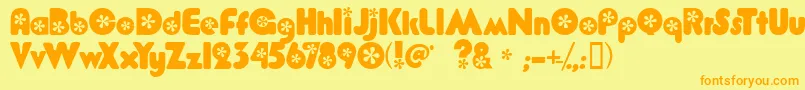Flower Bold Font – Orange Fonts on Yellow Background