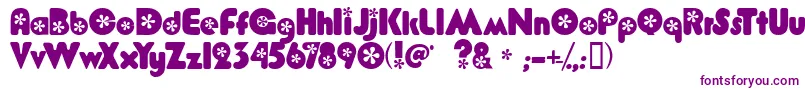 Flower Bold Font – Purple Fonts on White Background