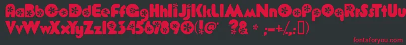 Flower Bold Font – Red Fonts on Black Background