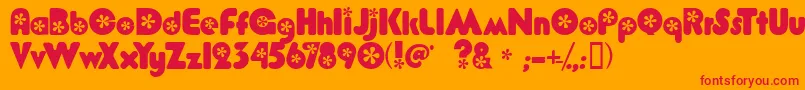 Flower Bold Font – Red Fonts on Orange Background