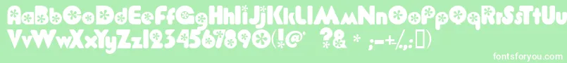 Flower Bold Font – White Fonts on Green Background