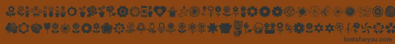 Шрифт Flower Icons – чёрные шрифты на коричневом фоне