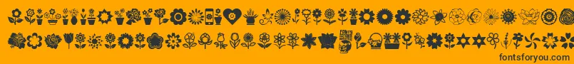 fuente Flower Icons – Fuentes Negras Sobre Fondo Naranja