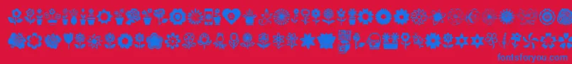 fuente Flower Icons – Fuentes Azules Sobre Fondo Rojo