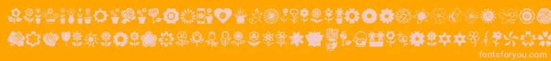Police Flower Icons – polices roses sur fond orange