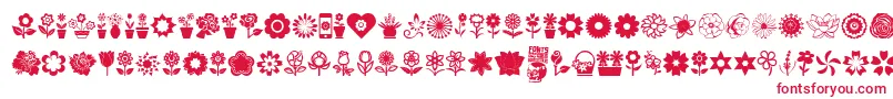 Flower Icons-fontti – punaiset fontit