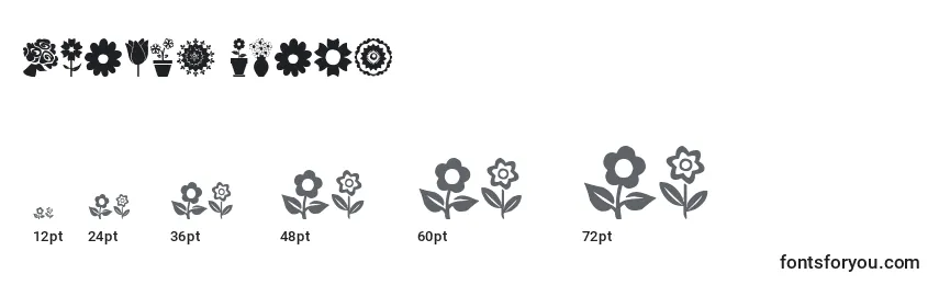 Flower Icons-fontin koot