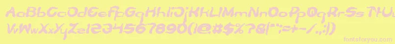 Flower Lover Bold Italic Font – Pink Fonts on Yellow Background