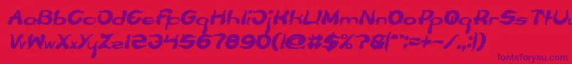 Czcionka Flower Lover Bold Italic – fioletowe czcionki na czerwonym tle