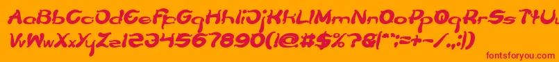 Flower Lover Bold Italic Font – Red Fonts on Orange Background