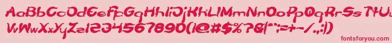Flower Lover Bold Italic Font – Red Fonts on Pink Background