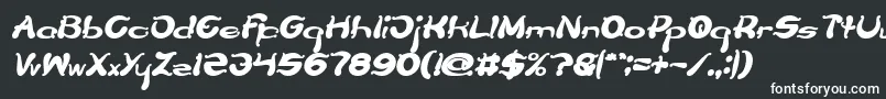 Шрифт Flower Lover Bold Italic – белые шрифты на чёрном фоне